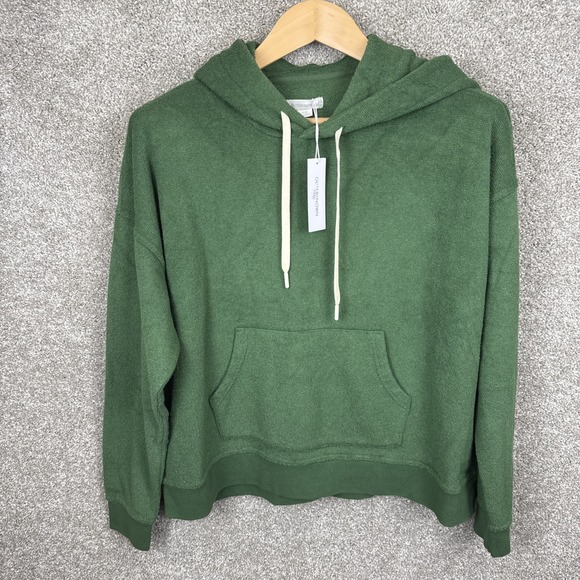Outerknown Hoodie Forest Green Hightide Terry Cloth Pullover Women's Medium NEW - Picture 1 of 7